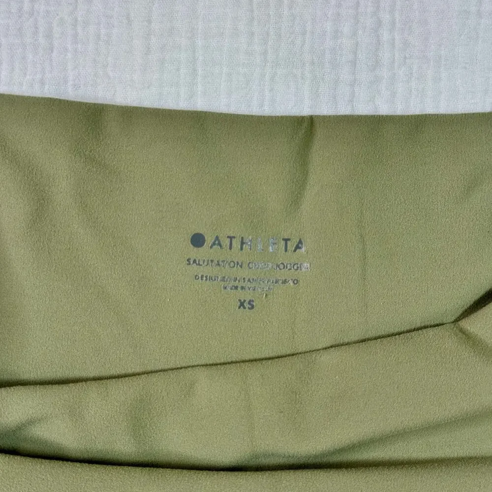 Athleta Salutation Cargo Jogger Pants Women's XS Olive Green Athleisure Pilates - Picture 16 of 16